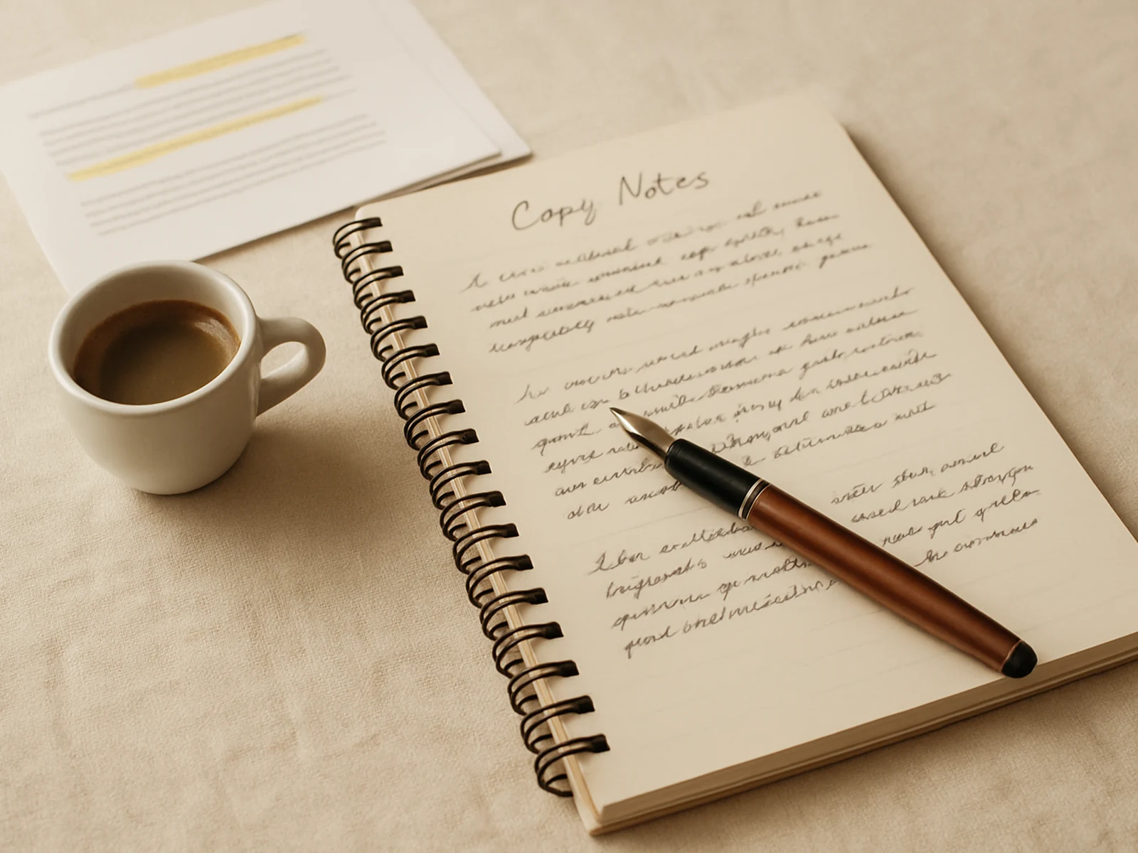 Kirk Copywriting studio — words on paper